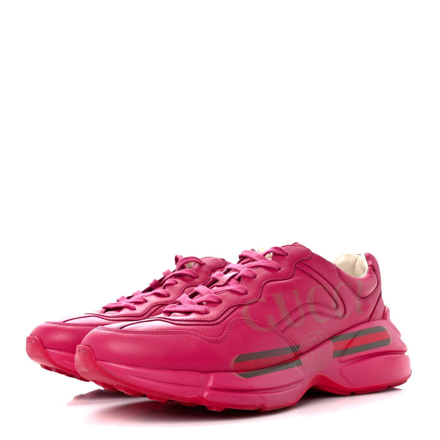 Calfskin Logo Mens Rhyton Sneakers 9 Box Pink