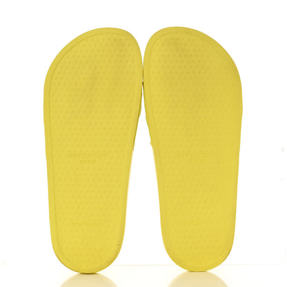 Givenchy Rubber Logo 4G Pool Slide Sandals 38 Fluo Yellow 5 of 10