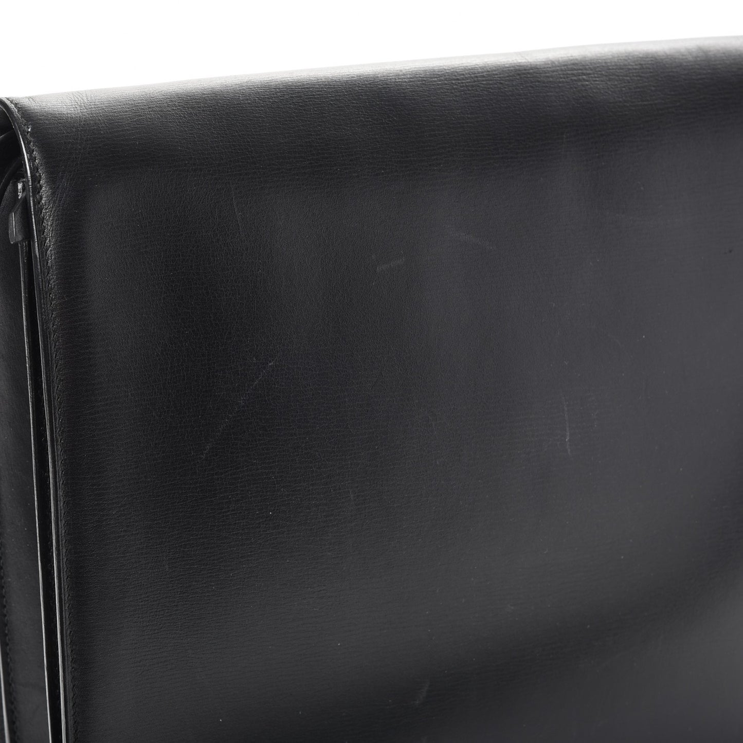 Liege Calfskin Large Classic Box Flap Bag Black