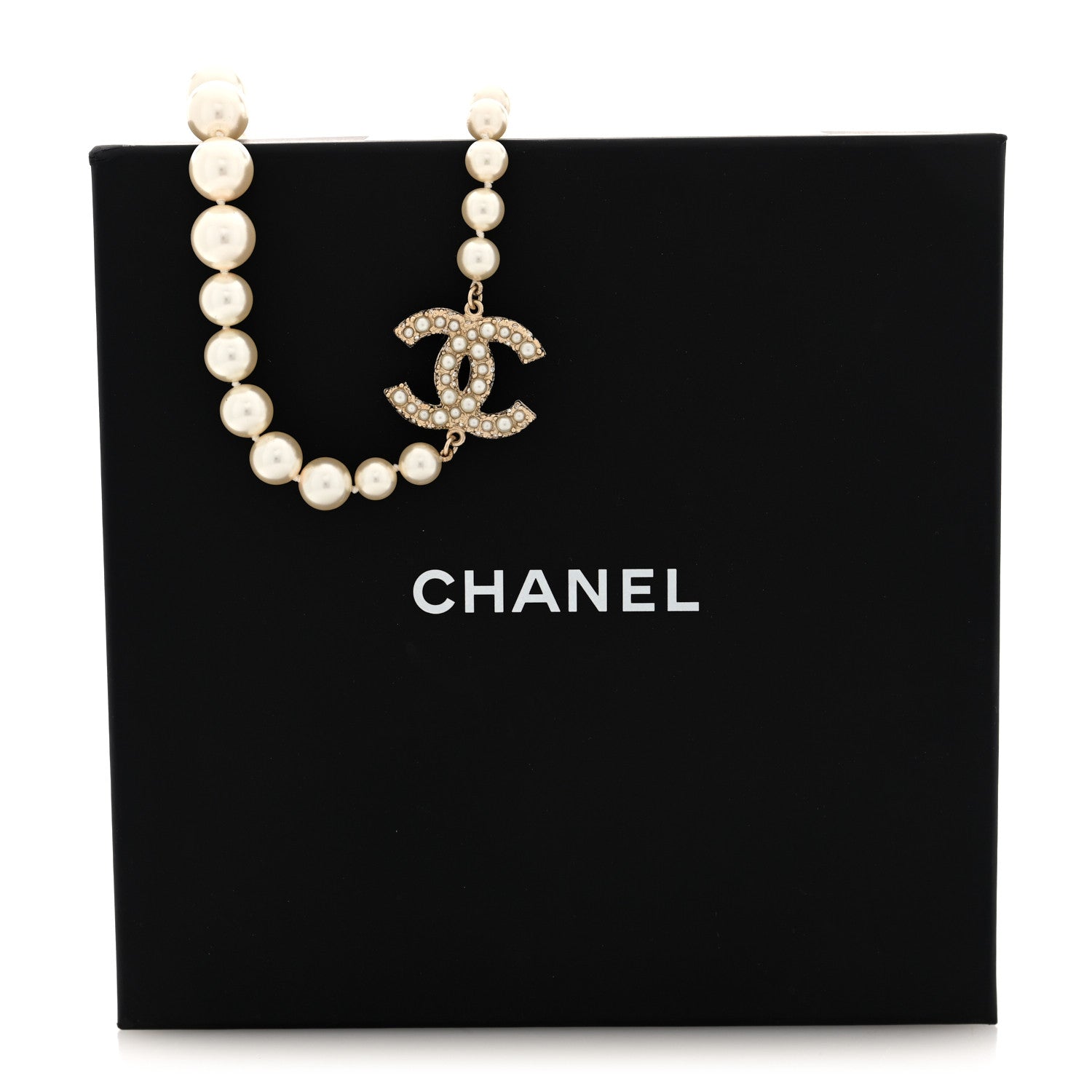 Chanel Pearl CC 100th Anniversary Necklace Light Gold 4 of 5