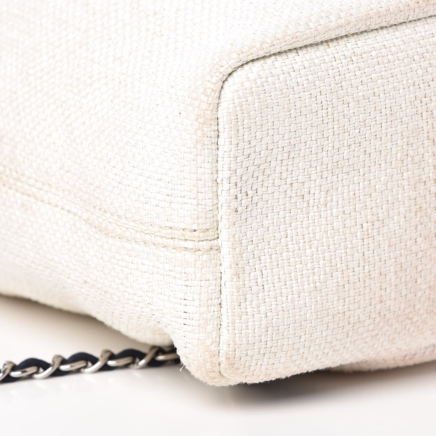 Chanel Woven Straw Raffia Large Deauville Backpack White Navy 11 of 13