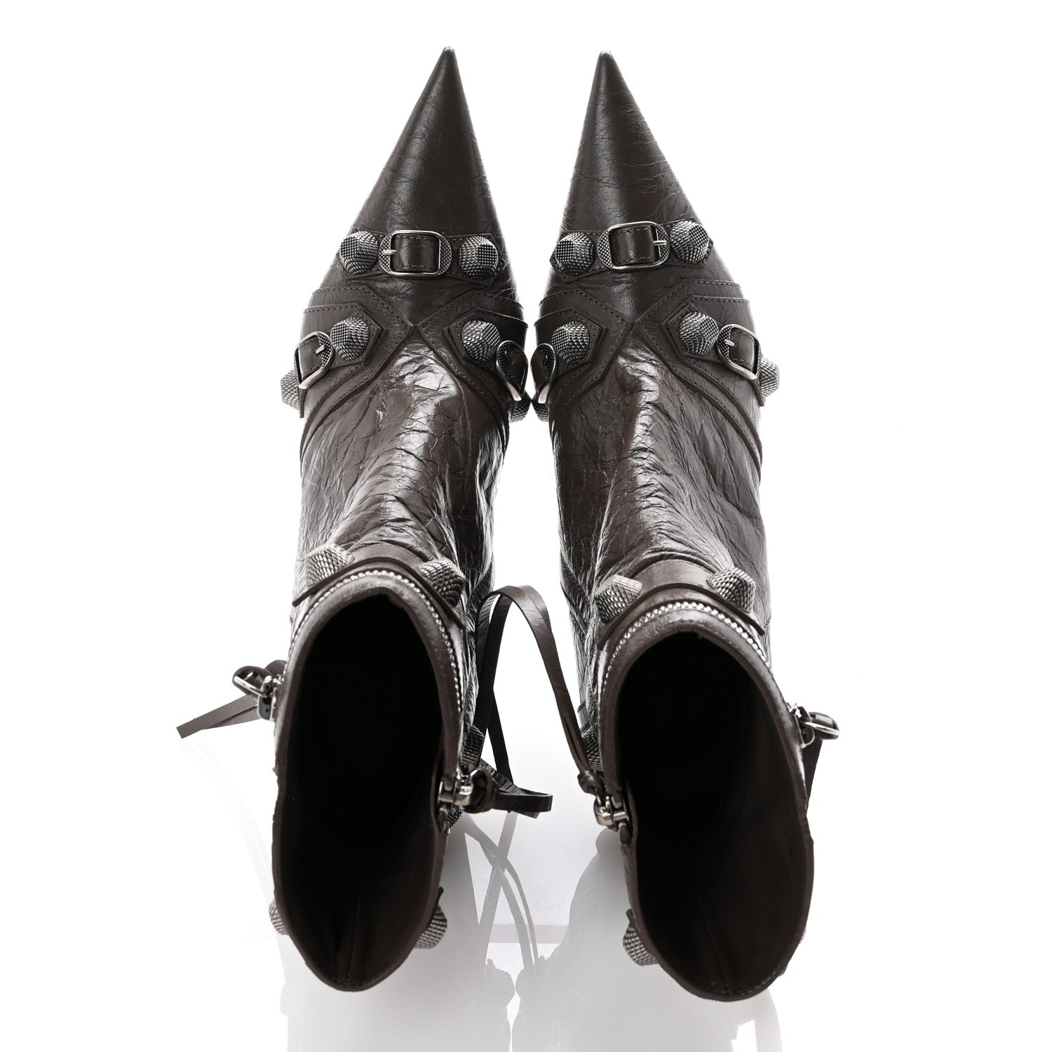 Balenciaga Agneau Arena Cagole 90mm Ankle Boots 39 Cold Brown 2 of 9