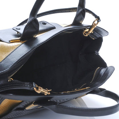 Chloe Python Calfskin Medium Alice Satchel Yellow Black 6 of 8