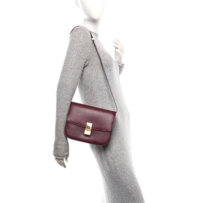 Celine Box Calfskin Medium Classic Box Flap Bag Burgundy 2 of 10