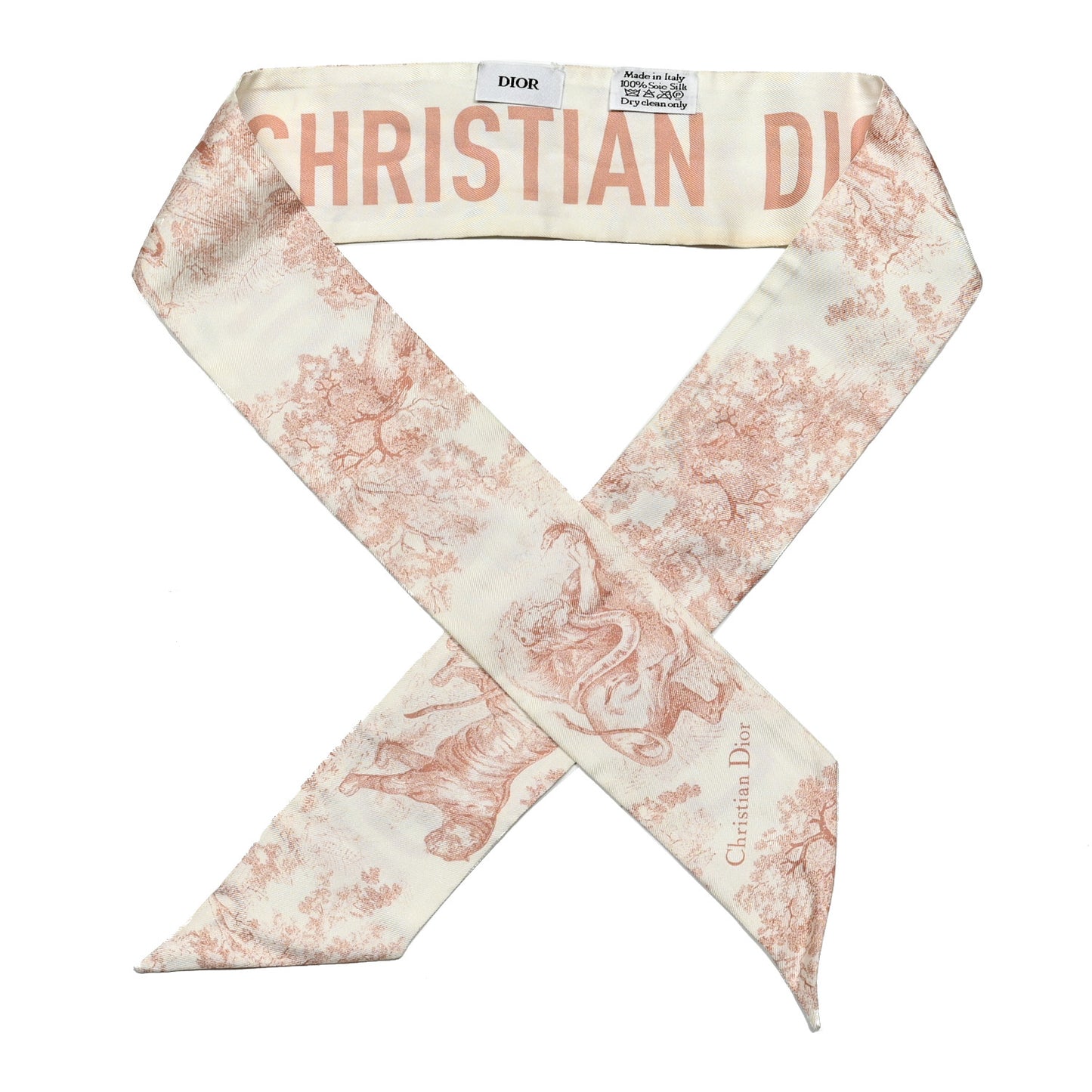 Silk Toile De Jouy Mitzah Scarf Pink