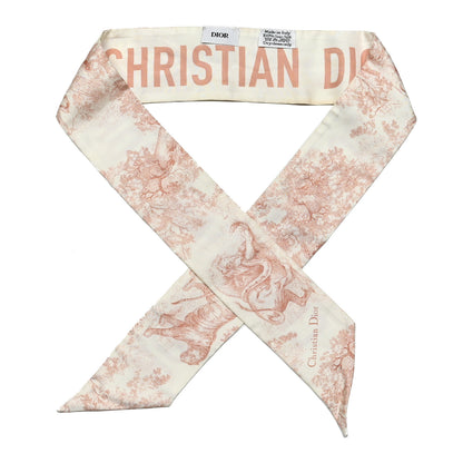 Christian Dior Silk Toile De Jouy Mitzah Scarf Pink 1 of 5