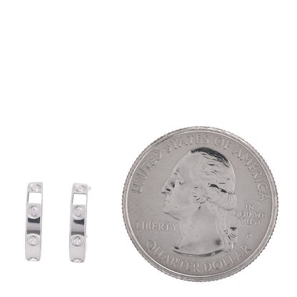 Cartier 18K White Gold Small LOVE Hoop Earrings 2 of 4