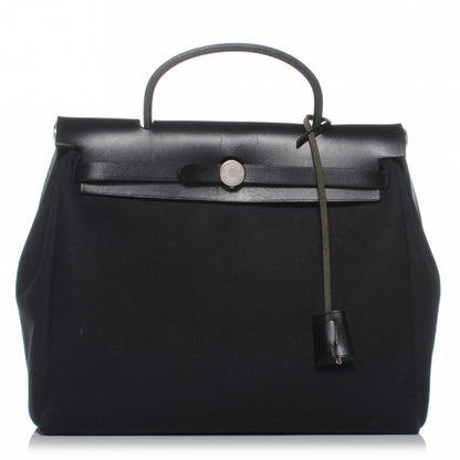 Hermes Toile Herbag PM Natural and Black 2 of 12