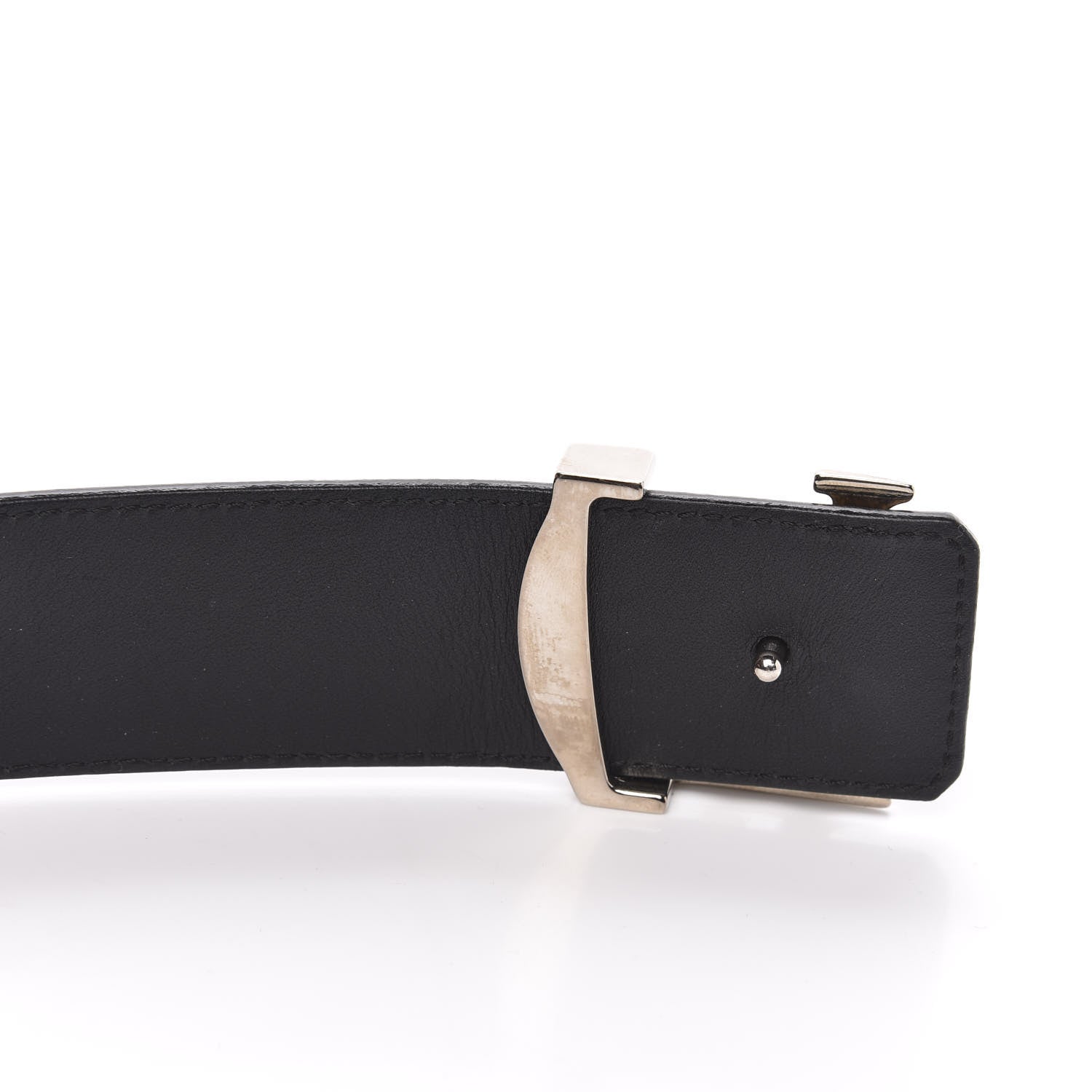 Louis Vuitton Calfskin Monogram 40mm LV Initiales Reversible Belt 85 34 Black 5 of 5