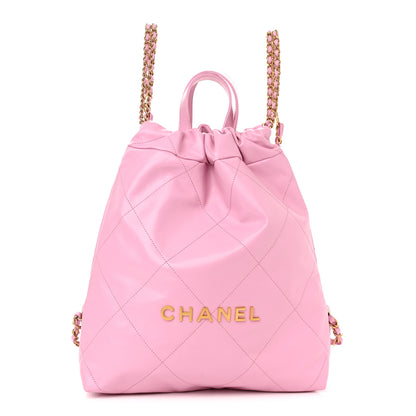 Chanel Shiny Calfskin Quilted Chanel 22 Backpack Lilac 1 of 9