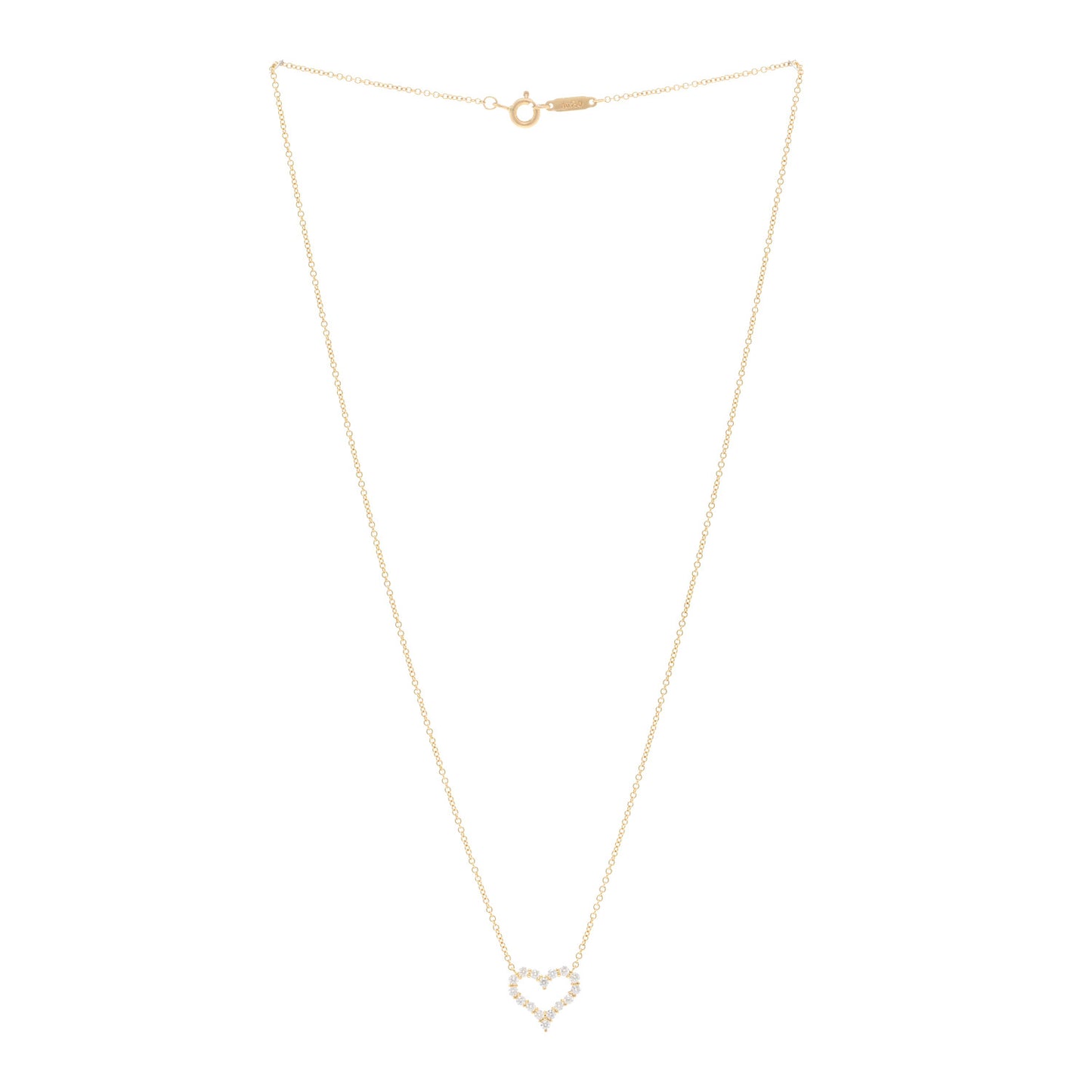 18K Yellow Gold Diamond .30ct Heart Pendant Necklace