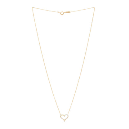 Tiffany 18K Yellow Gold Diamond .30ct Heart Pendant Necklace 3 of 4