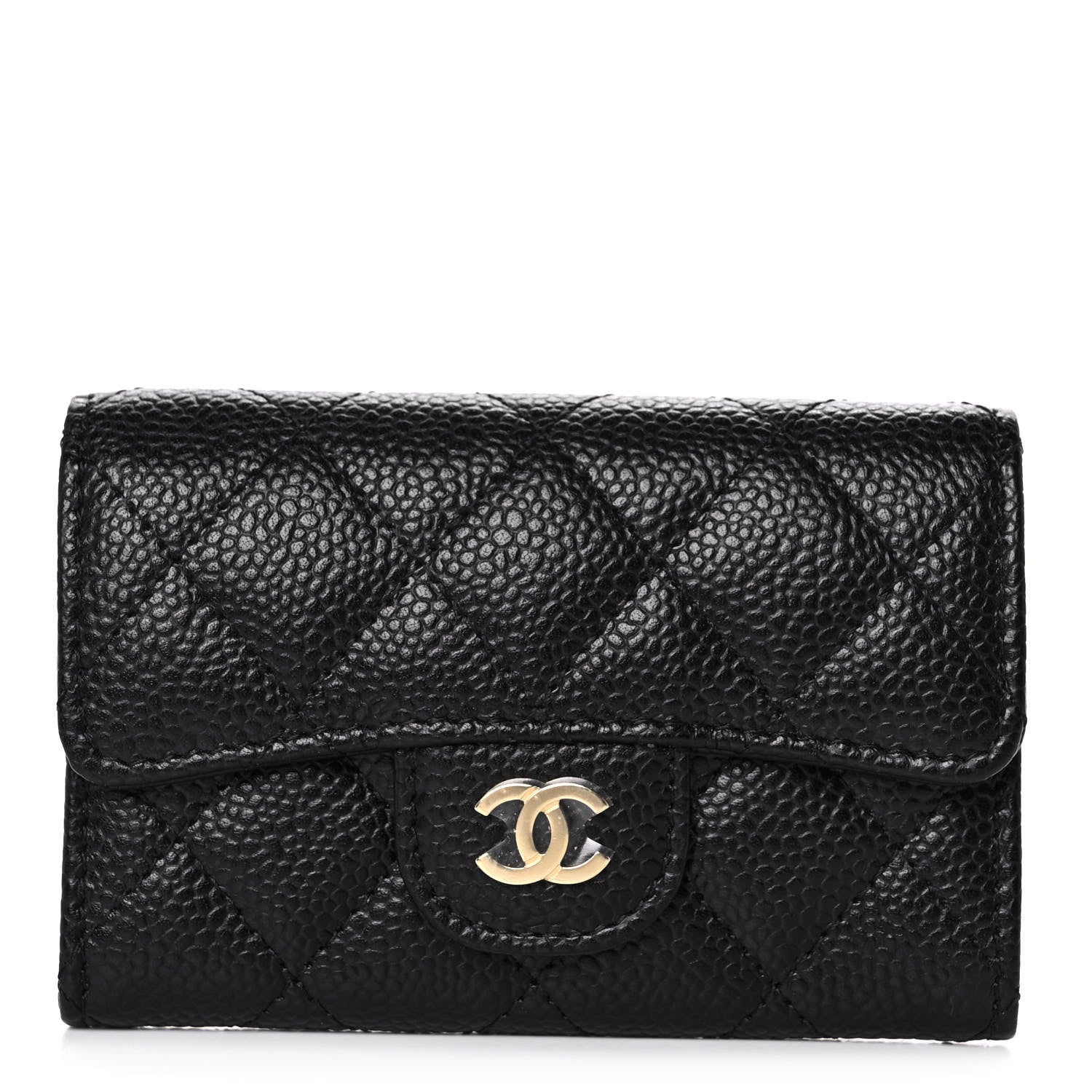 Chanel Caviar Quilted Flap Card Holder Wallet Black 1 of 11