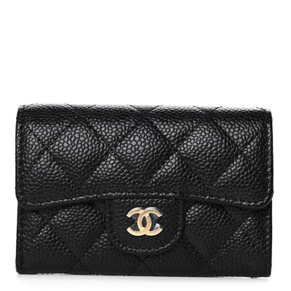 Chanel Caviar Quilted Flap Card Holder Wallet Black 1 of 11