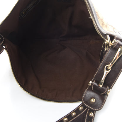 Gucci Monogram Web Studded Pelham Shoulder Bag Dark Brown 5 of 13