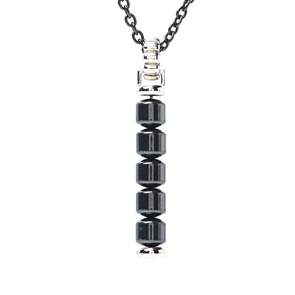 John Hardy Titanium Sterling Silver Hematite Mens Drop Pendant Necklace 4 of 6