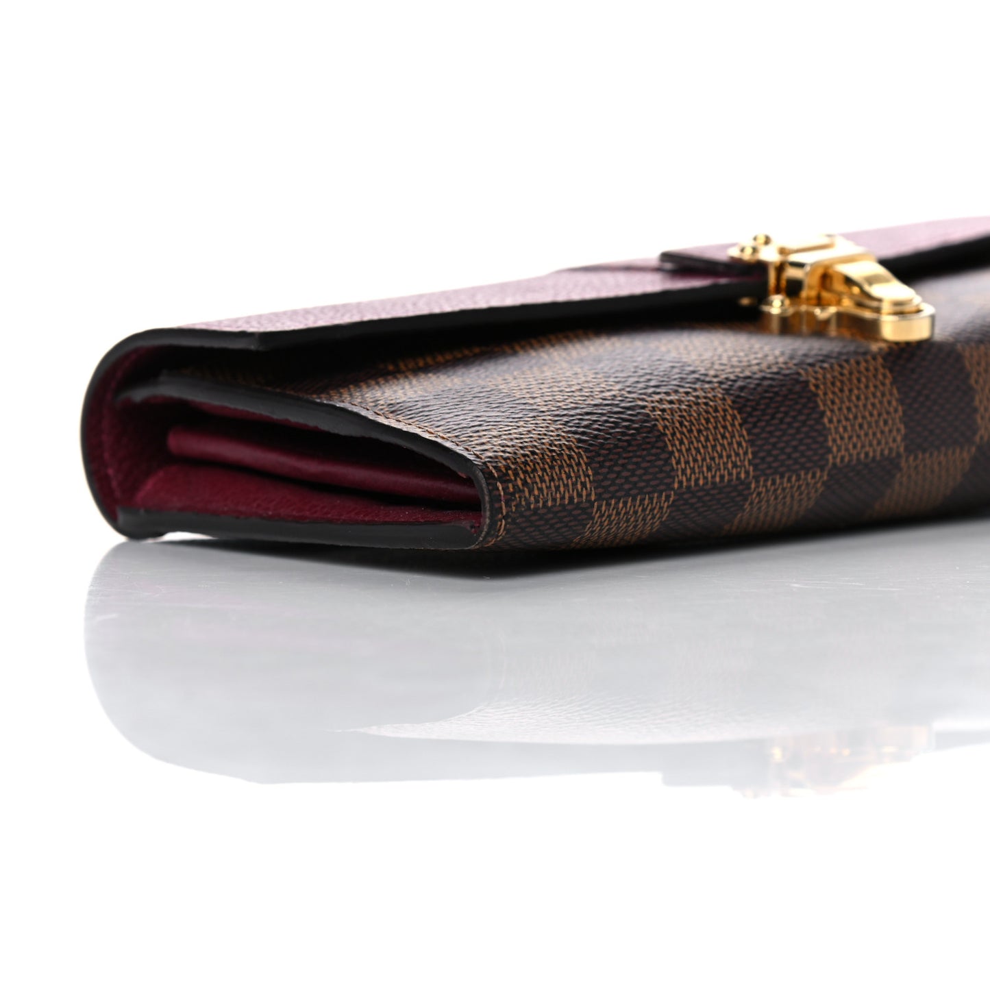Damier Ebene Clapton Wallet Raisin