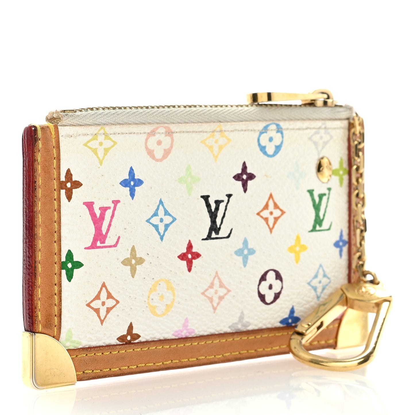 Monogram Multicolor Key Pouch White