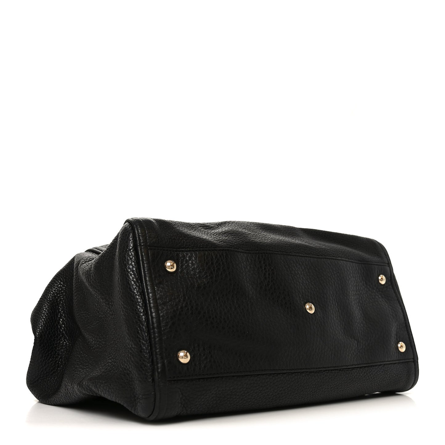 Pebbled Calfskin Medium Soho Shoulder Bag Black