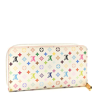 Louis Vuitton Monogram Multicolor Zippy Wallet White Orange 3 of 7