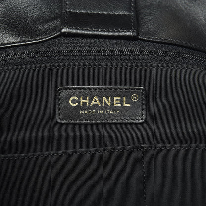 Chanel Lambskin Quilted Large Drawstring Bag Black 6 of 13