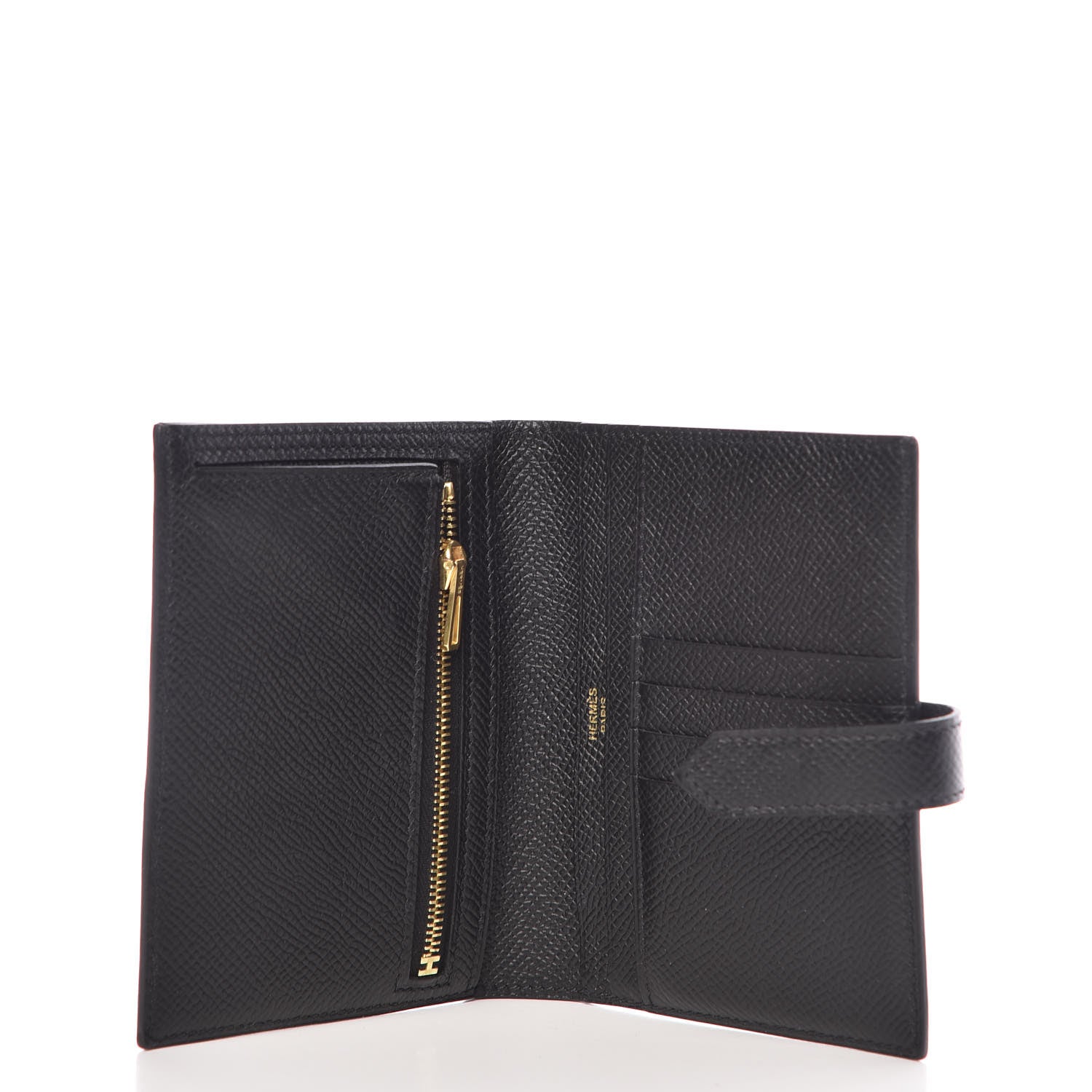 Hermes Epsom Bearn Compact Wallet Black 5 of 8