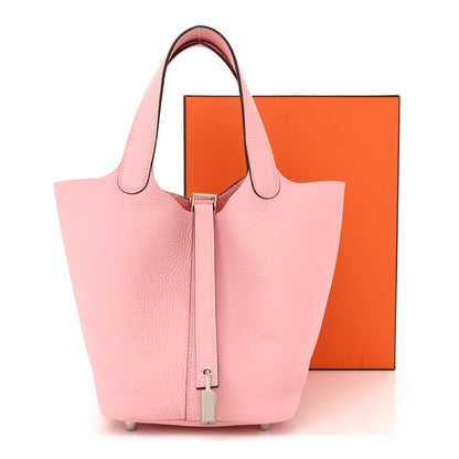 Hermes Taurillon Clemence Picotin Lock 18 PM Rose Sakura 12 of 12