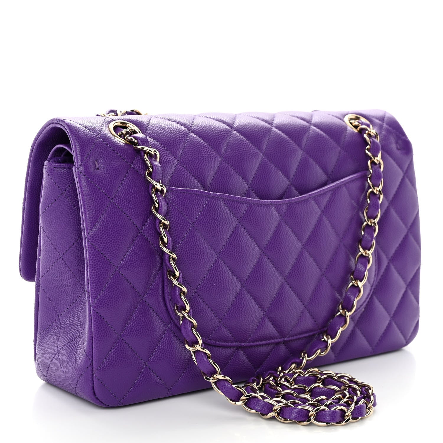 Chanel Caviar Quilted Medium Double Flap Purple 3 of 11