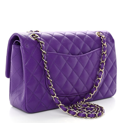 Chanel Caviar Quilted Medium Double Flap Purple 3 of 11