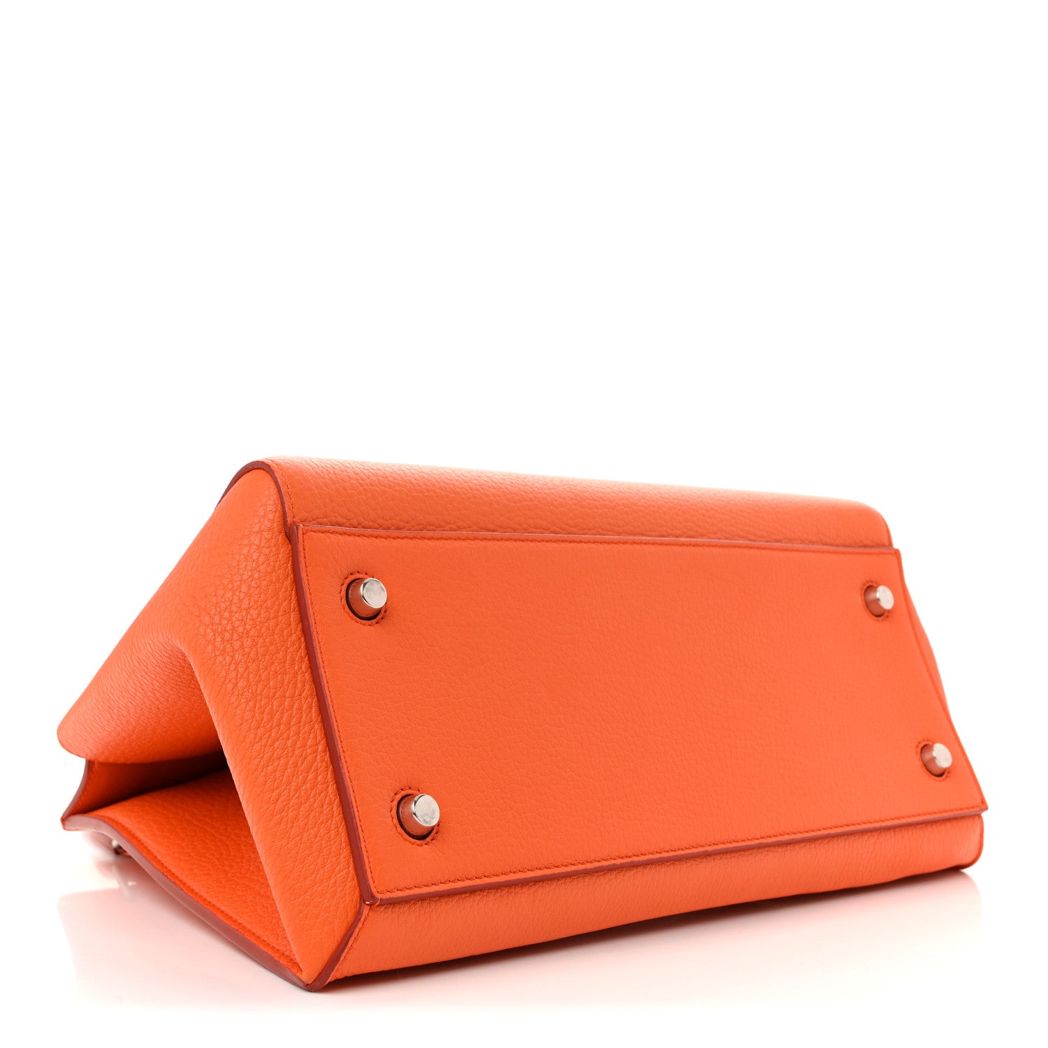 Celine Grained Calfskin Small Edge Shoulder Bag Orange 4 of 10