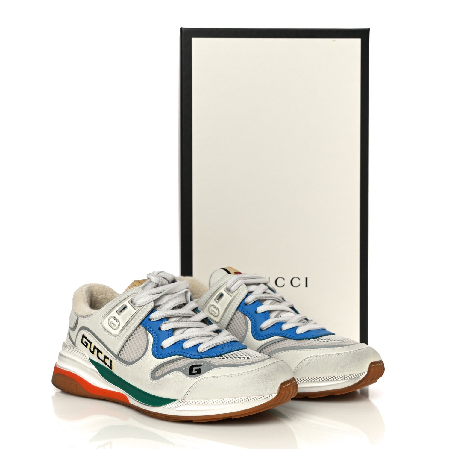 Gucci Calfskin Womens Ultrapace Sneakers 36.5 White Silver 18 of 18