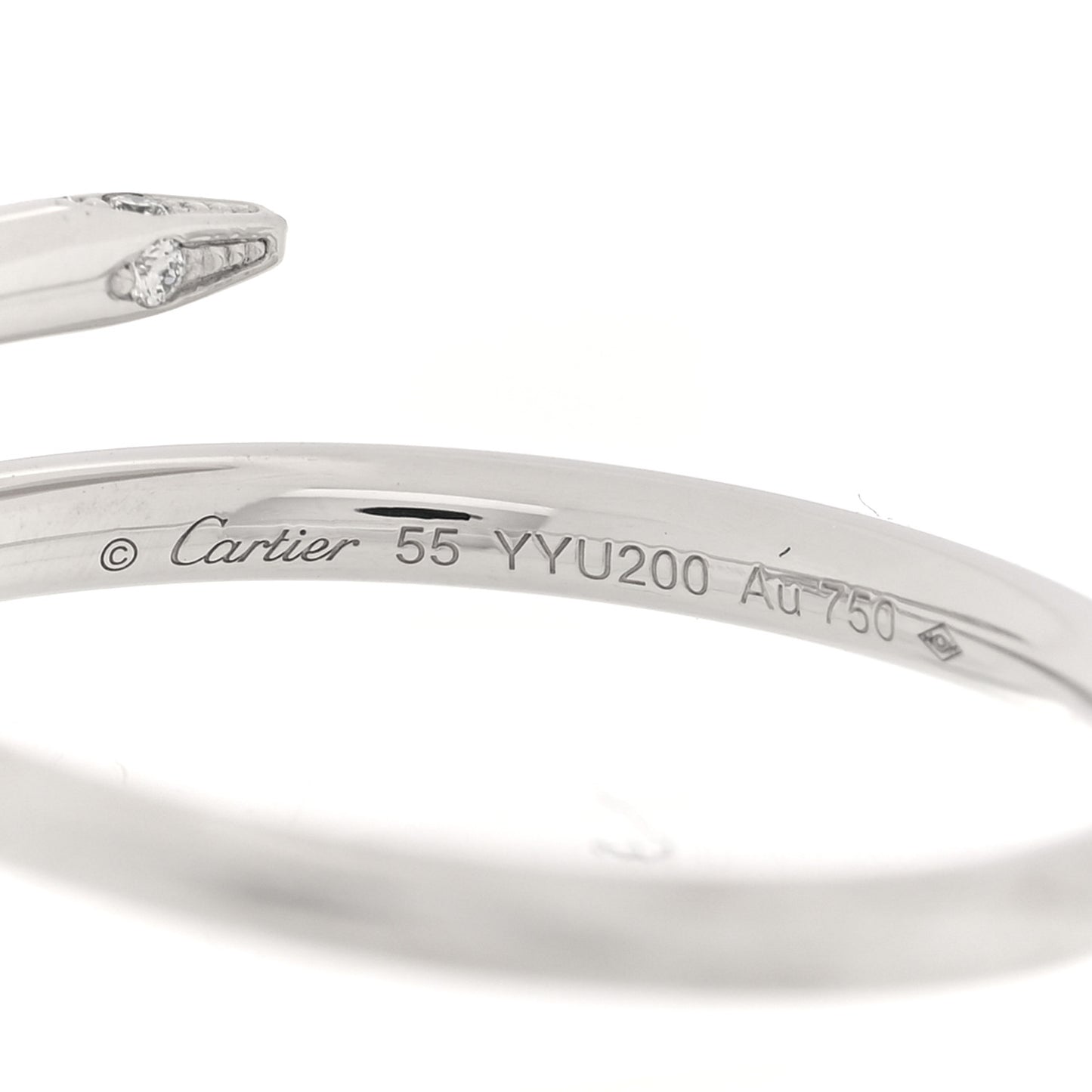 18K White Gold Diamond Small Juste Un Clou Ring 55 7.25
