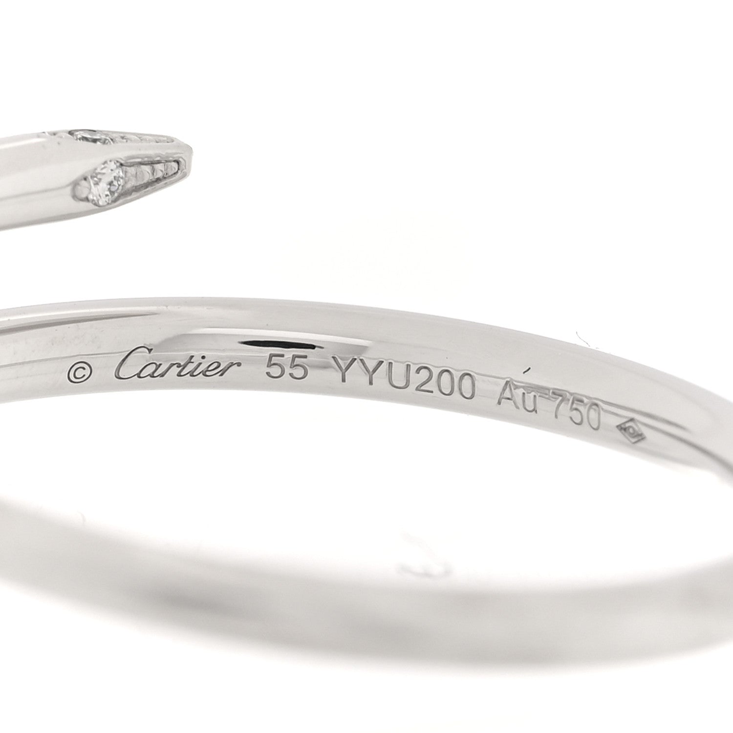 Cartier 18K White Gold Diamond Small Juste Un Clou Ring 55 7.25 4 of 6