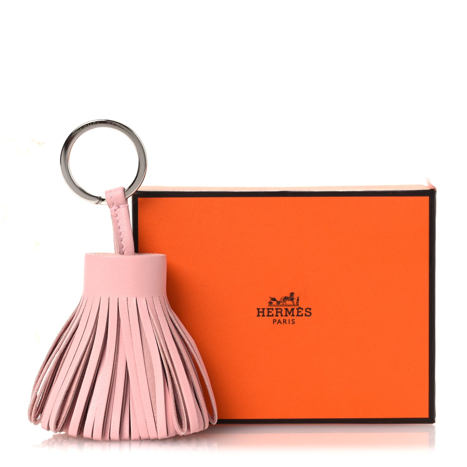 Hermes Lambskin Carmen Tassel Key Holder Rose Sakura 4 of 4