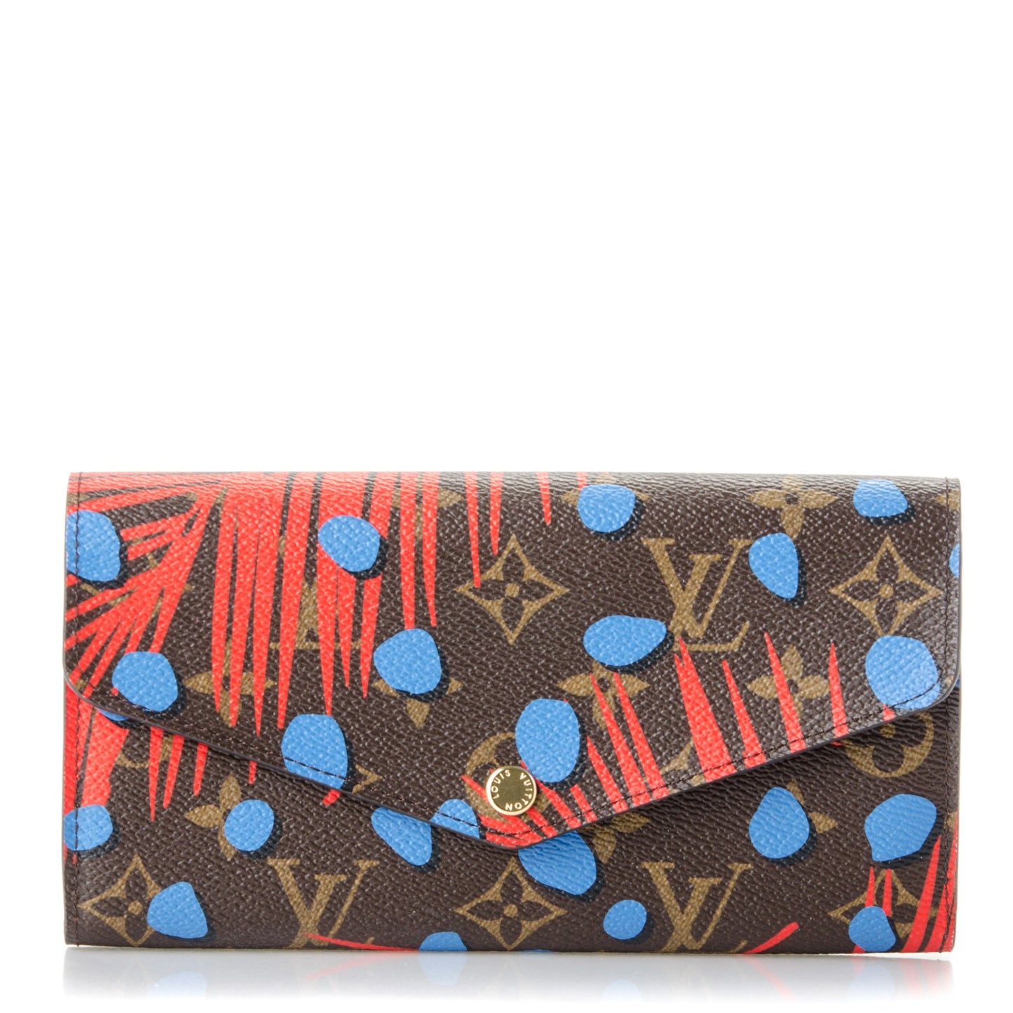Monogram Jungle Dots Sarah Wallet Coquelicot Denim