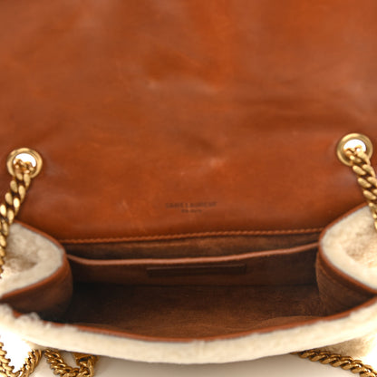 Saint Laurent Shearling Small Monogram Kate Satchel Beige 8 of 14