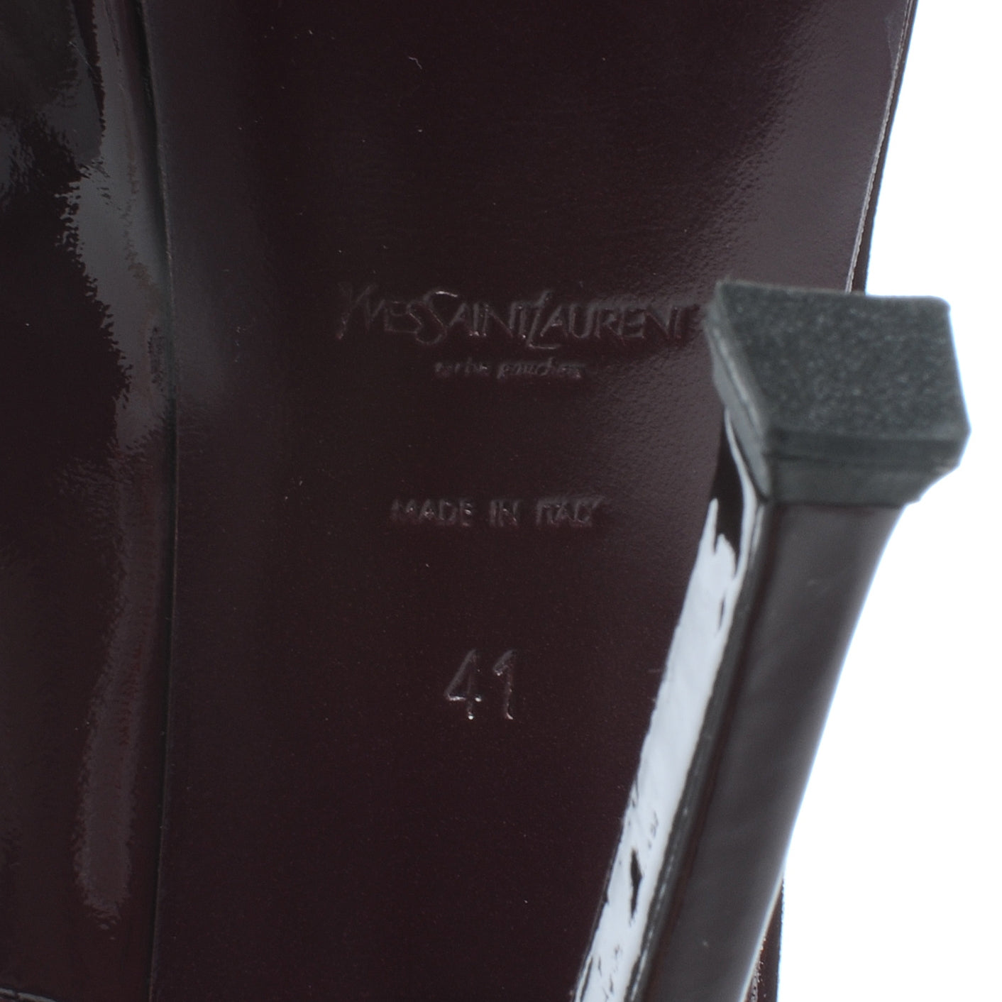 Saint Laurent Patent Leather Tribtoo 105 Pumps 41 Amarena 5 of 7