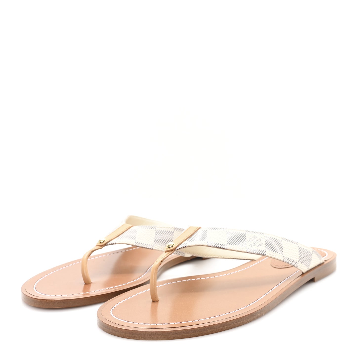 Damier Azur Sunny Flat Thong Sandals 38