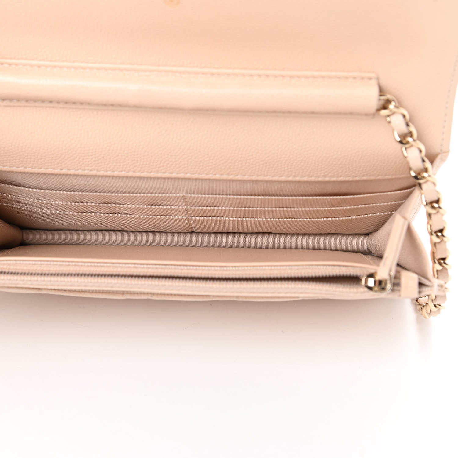 Chanel Caviar Quilted Coco Candy Wallet On Chain WOC Beige 5 of 13