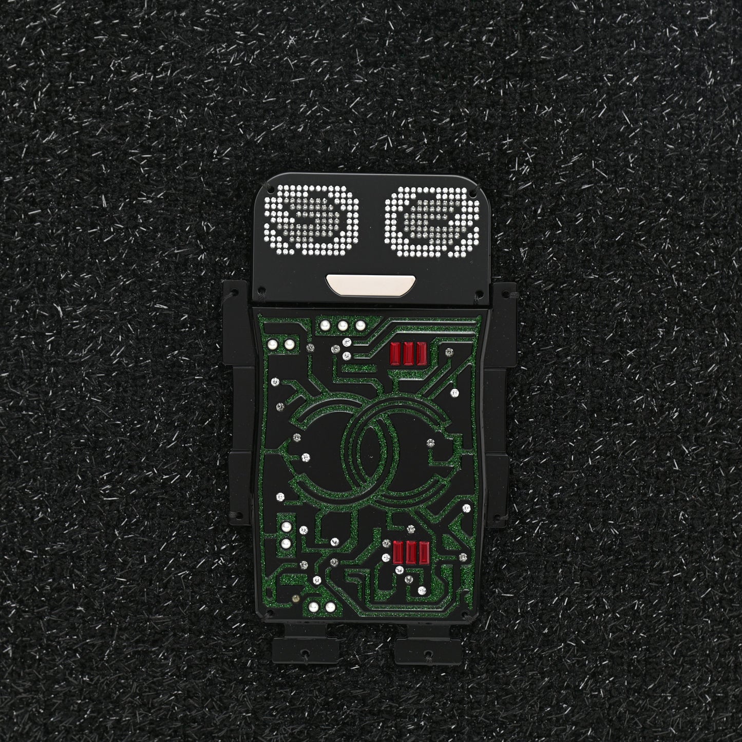 Tweed Resin Strass Large Robot Shopping Bag Black