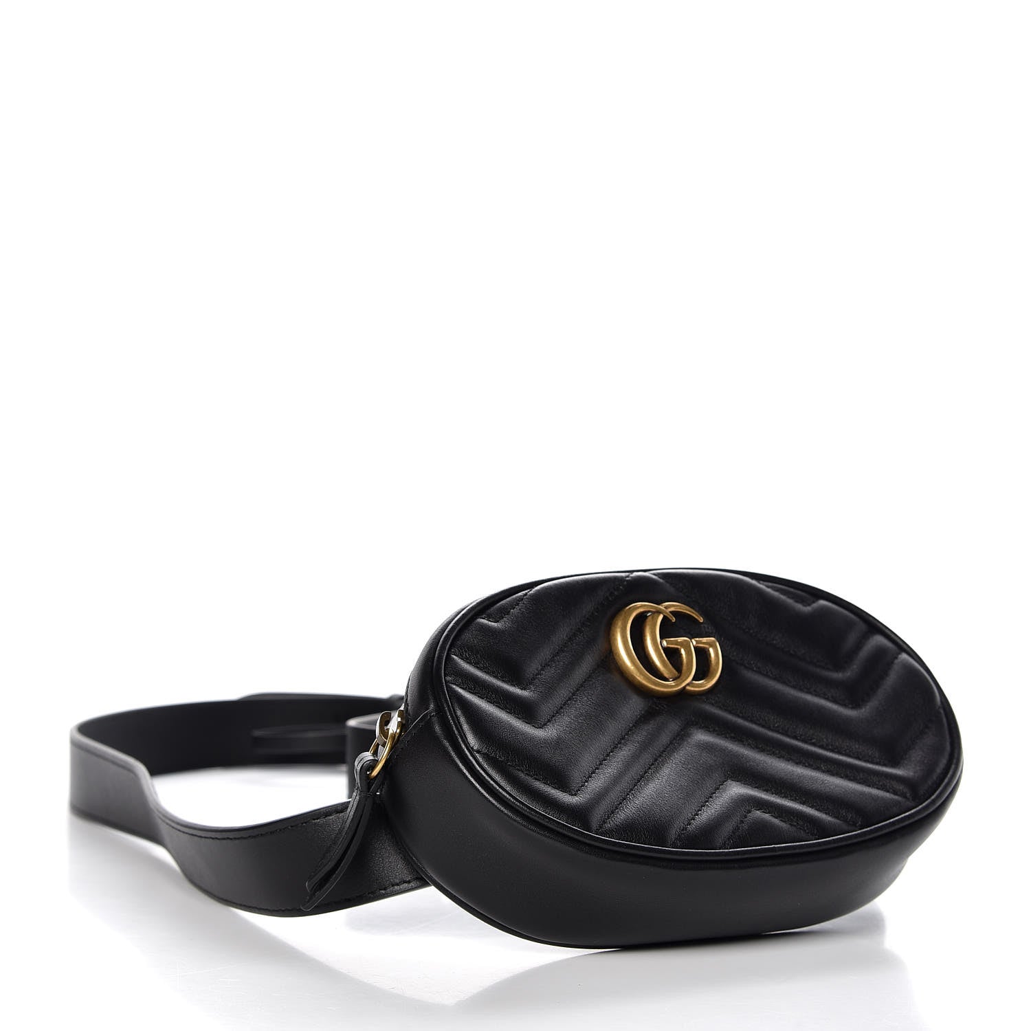 Gucci Calfskin Matelasse GG Marmont Belt Bag 105 42 Black 4 of 8