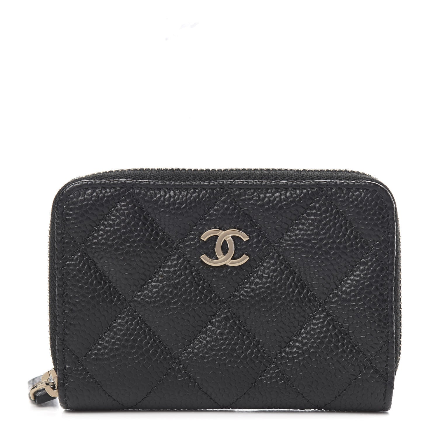 Chanel Caviar Quilted Zip Card Holder Black 1 of 9
