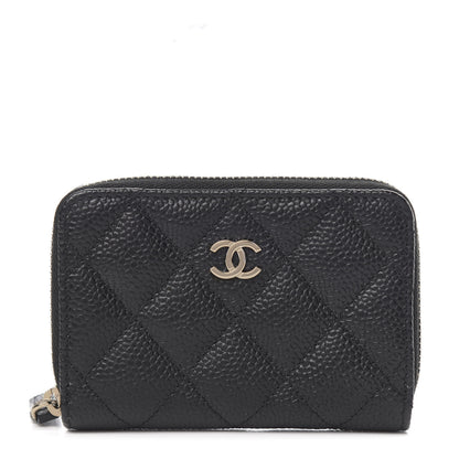 Chanel Caviar Quilted Zip Card Holder Black 1 of 9
