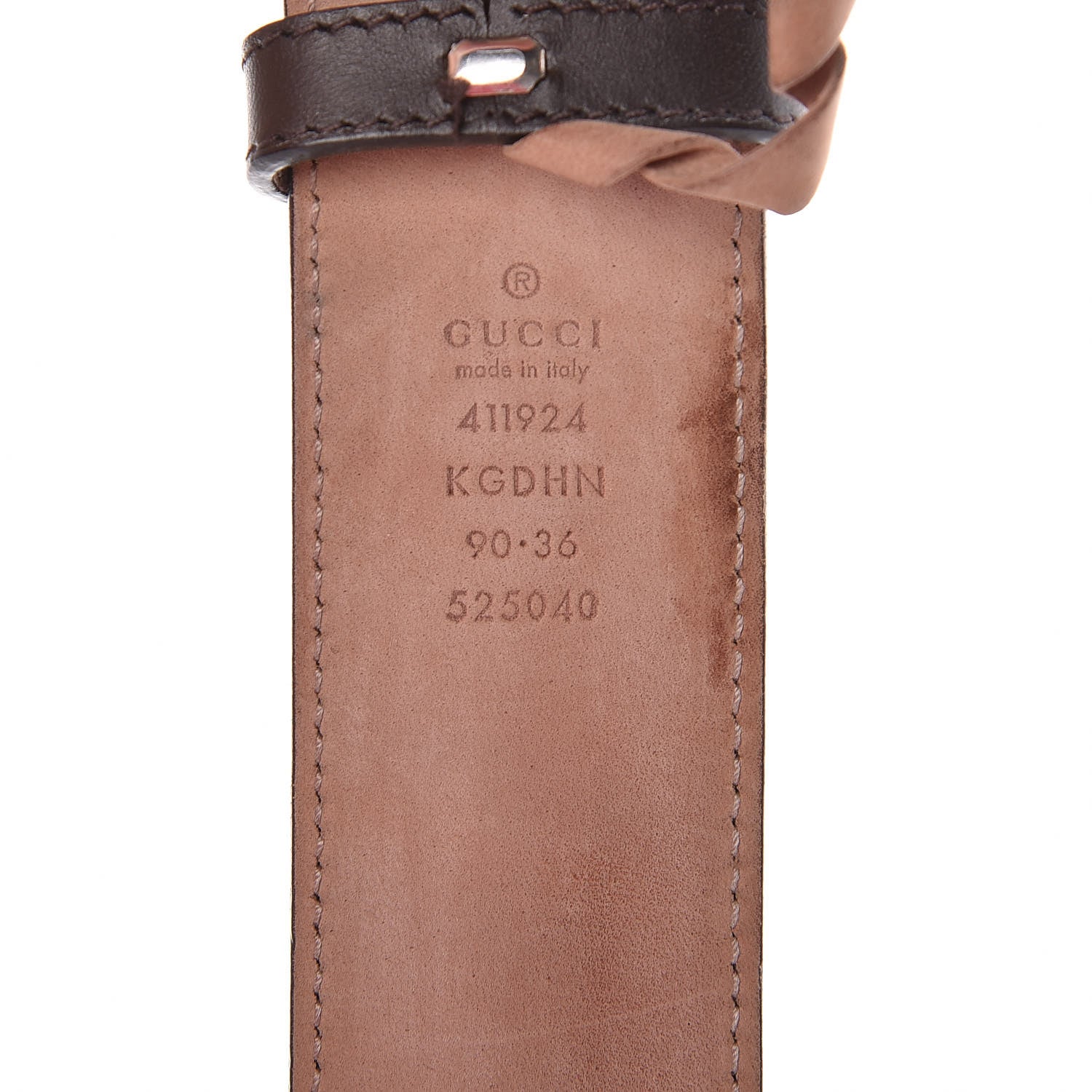 Gucci GG Supreme Monogram Selleria Calfskin Interlocking G 40mm Belt 90 36 Beige Ebony Cocoa 6 of 6