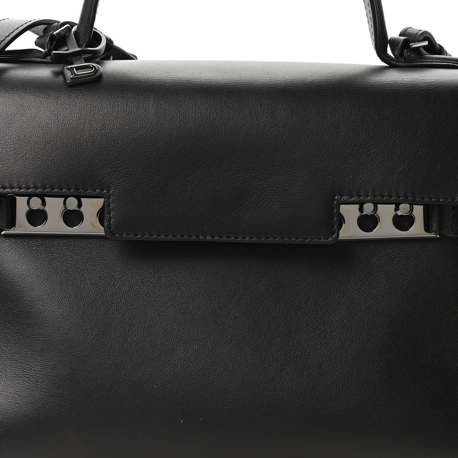 Delvaux Calfskin MM Tempete Satchel Black 9 of 11