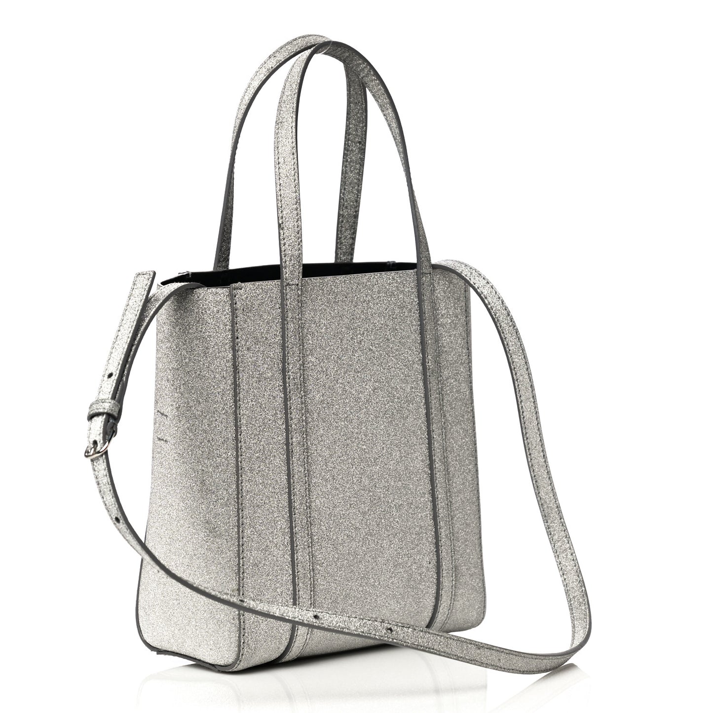 Glitter Calfskin XXS Everyday Tote Silver