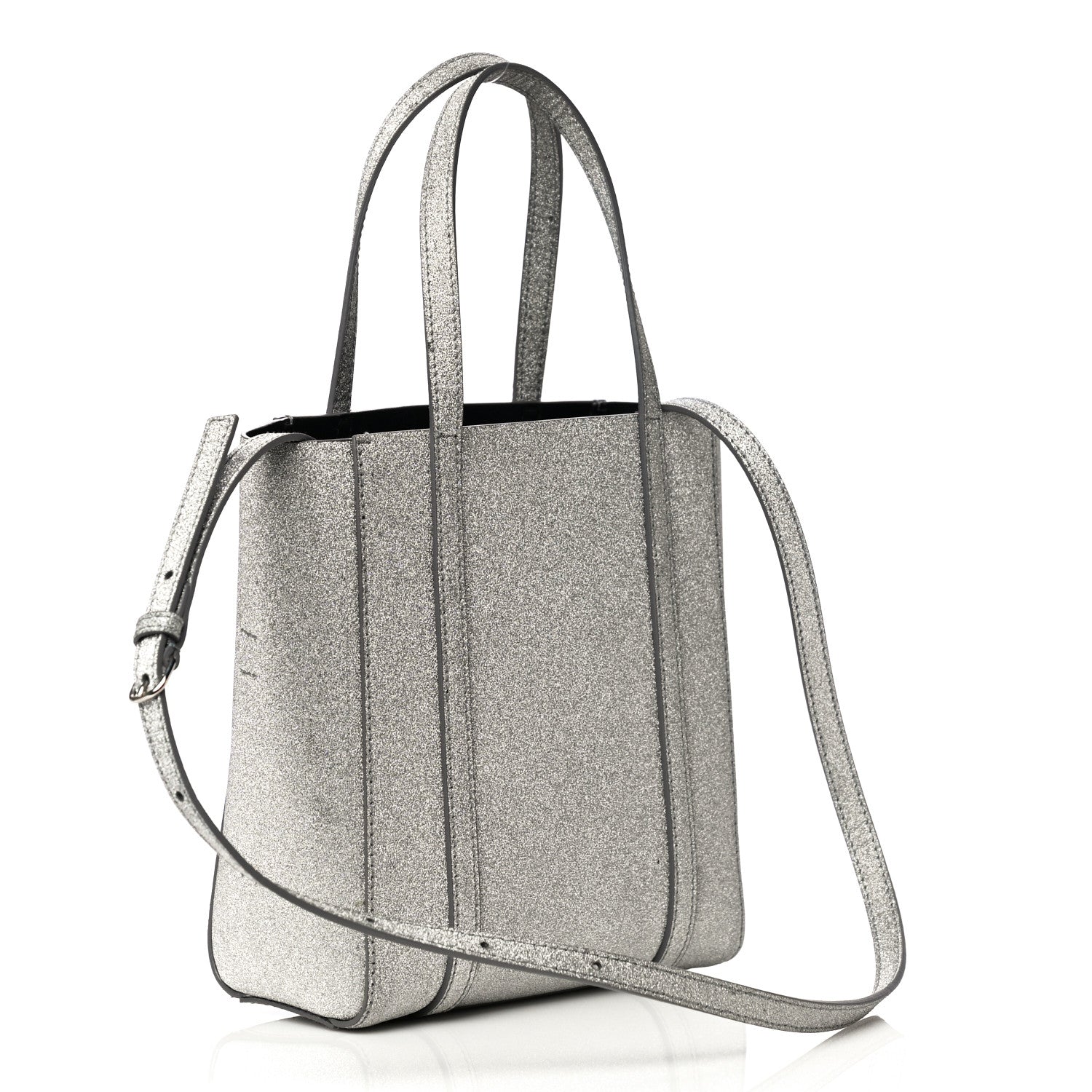 Balenciaga Glitter Calfskin XXS Everyday Tote Silver 2 of 13