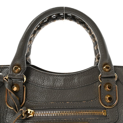 Balenciaga Chevre Gold Metallic Edge Hardware Mini City Gris Acier 8 of 10