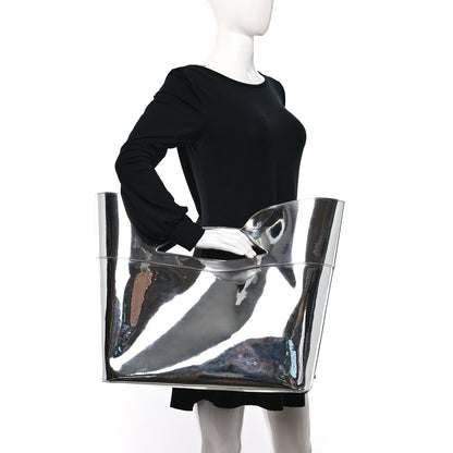 Alexander McQueen Metallic Faux Patent Large The Bow Bag Silver 3 of 9
