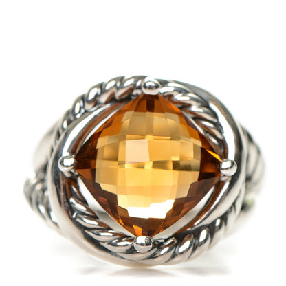 David Yurman Sterling Silver Citrine 11mm Infinity Ring 53 6.5 1 of 5